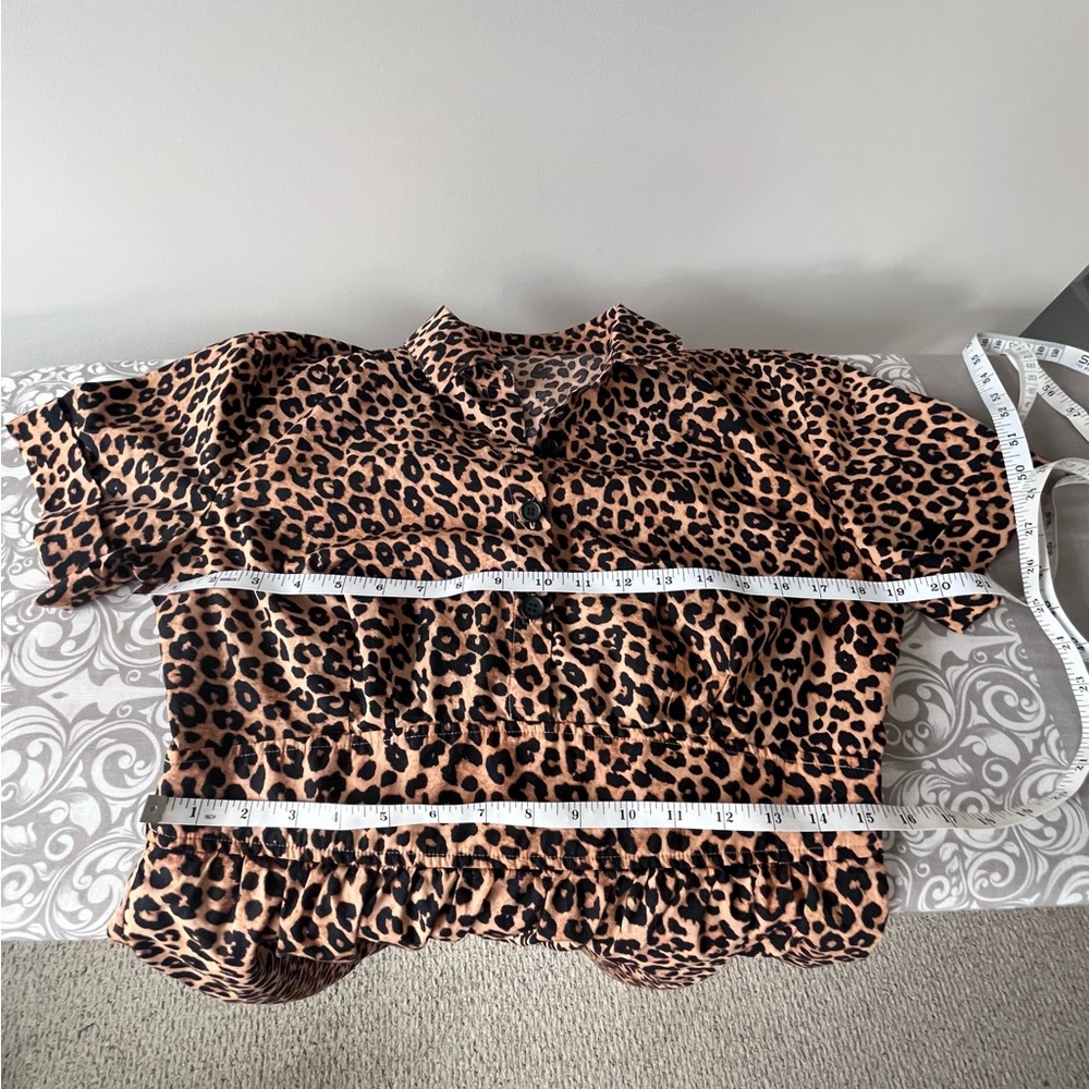 Talbots Leopard Print Cotton Dress with Concealed Side Zip and Pockets - Picture 4 of 8